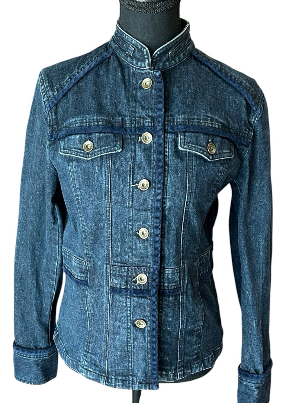 Jones New York Sport Stretch Denim Jacket Size Small